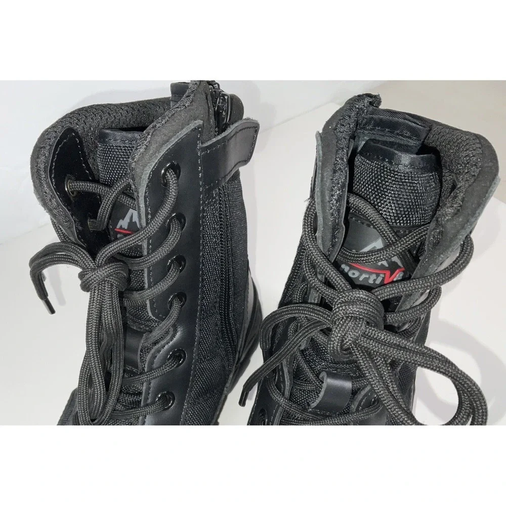 NIB Men's Nortiv8 Trooper Tactical Work Boots w/ Toe Cap & Side Zip‎ Black 6.5